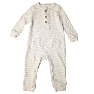 Cloud Island Kids Baby Onesie Long Sleeve Textured Cotton Button Down Unisex 12m